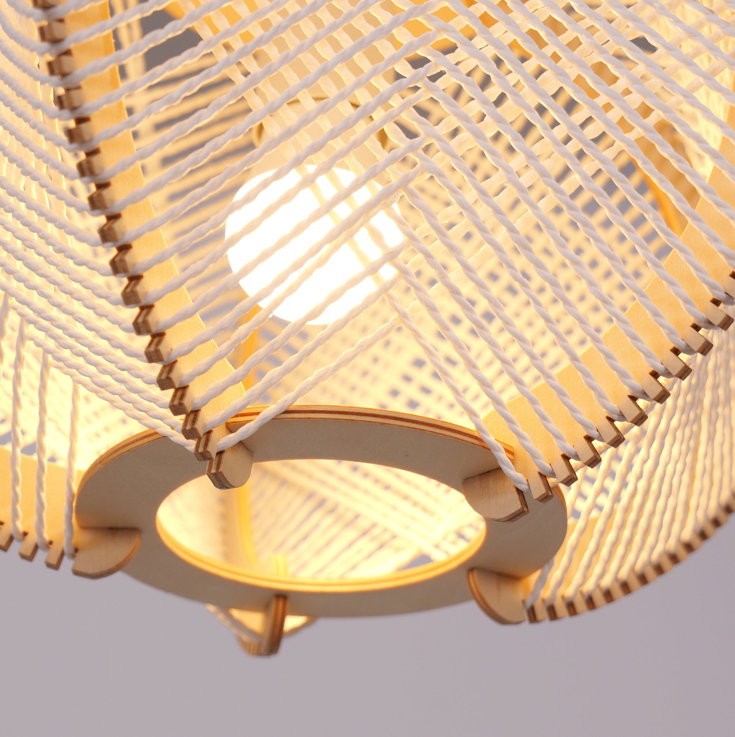 Lightsin Rustic Elegance with Paper Rope and Wood Pendant Light Lightsin UK 