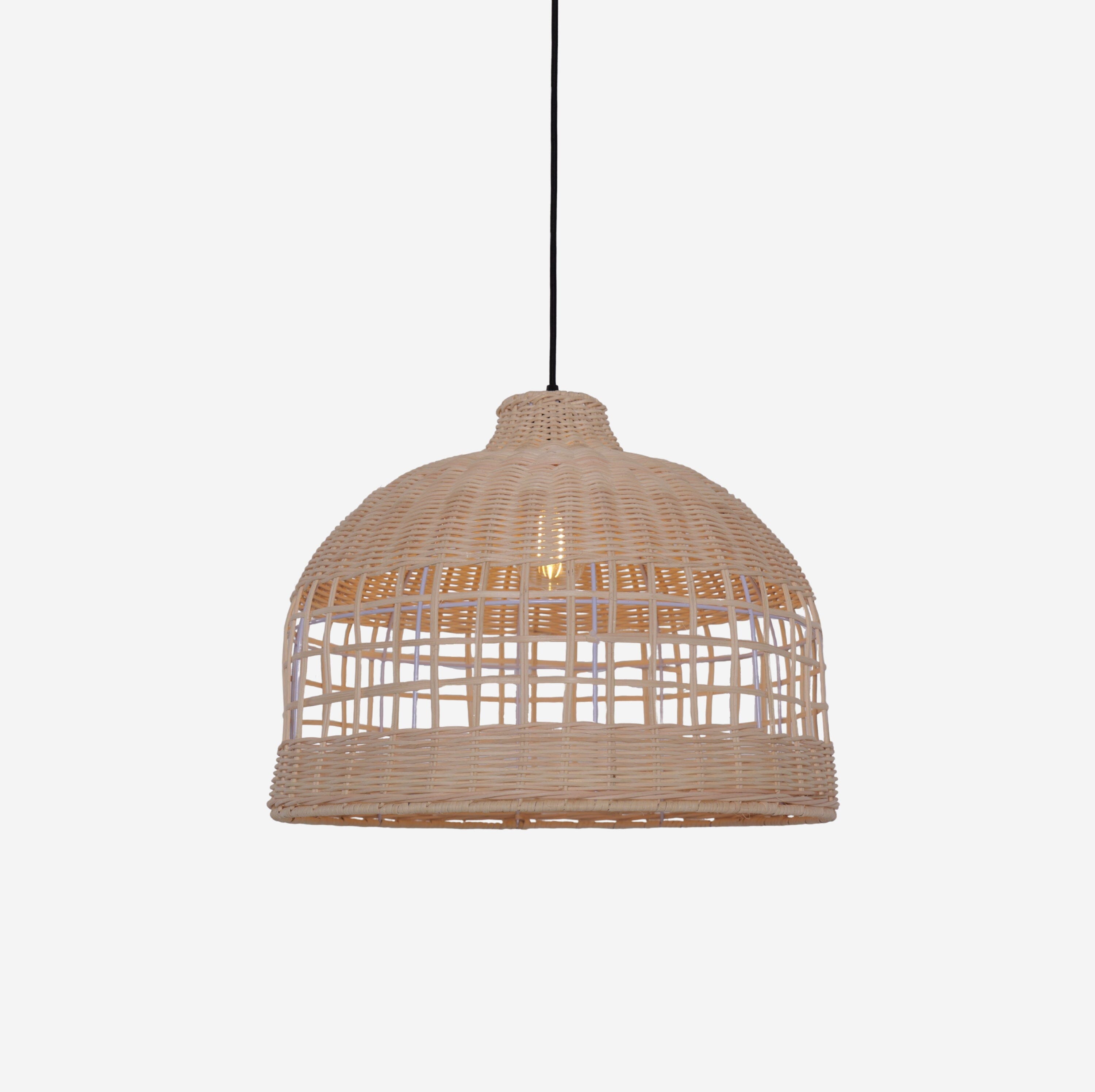 Lightsin Elegant Openwork Rattan Pendant Light with Lattice-Cut Design Lightsin UK 