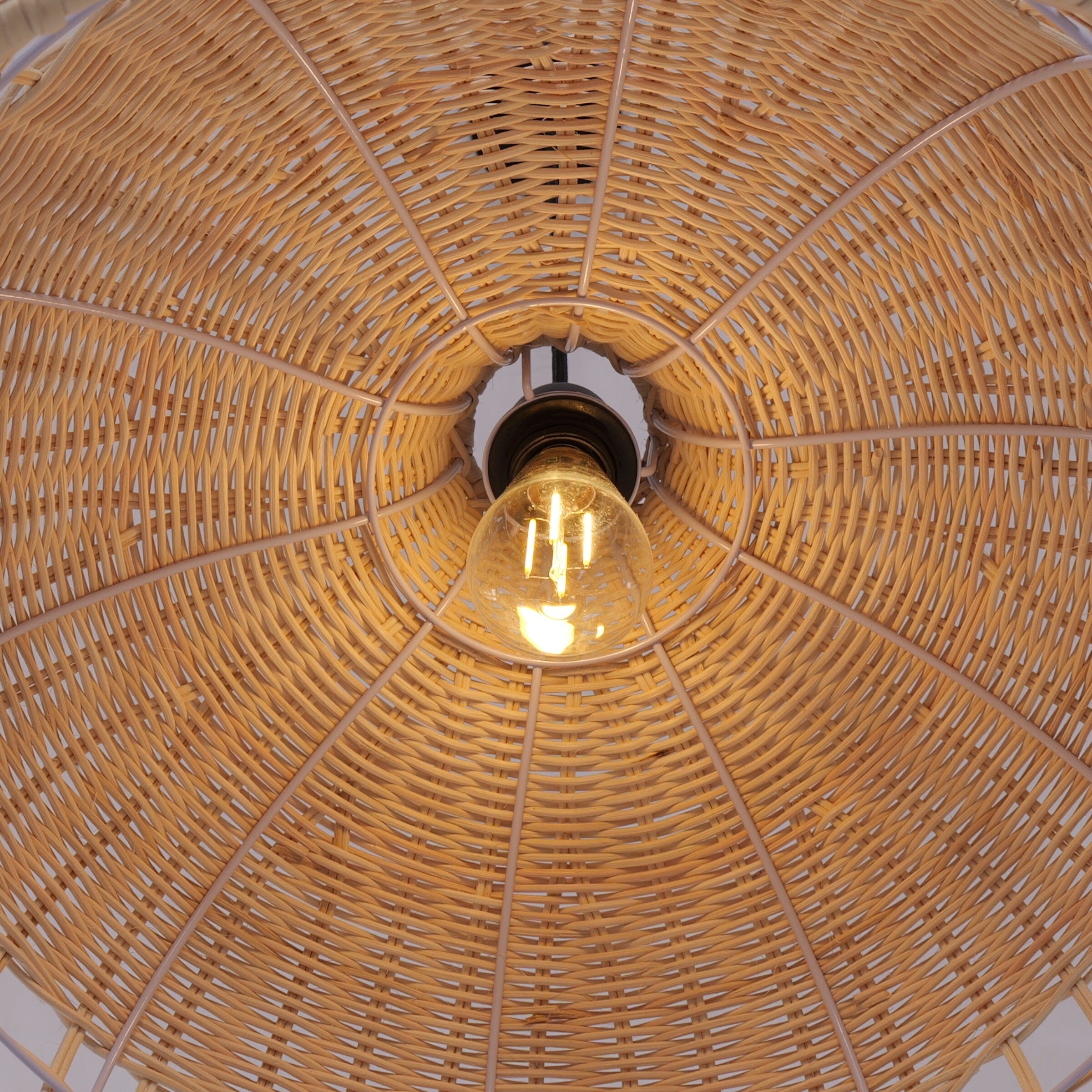 Lightsin Elegant Openwork Rattan Pendant Light with Lattice-Cut Design Lightsin UK 