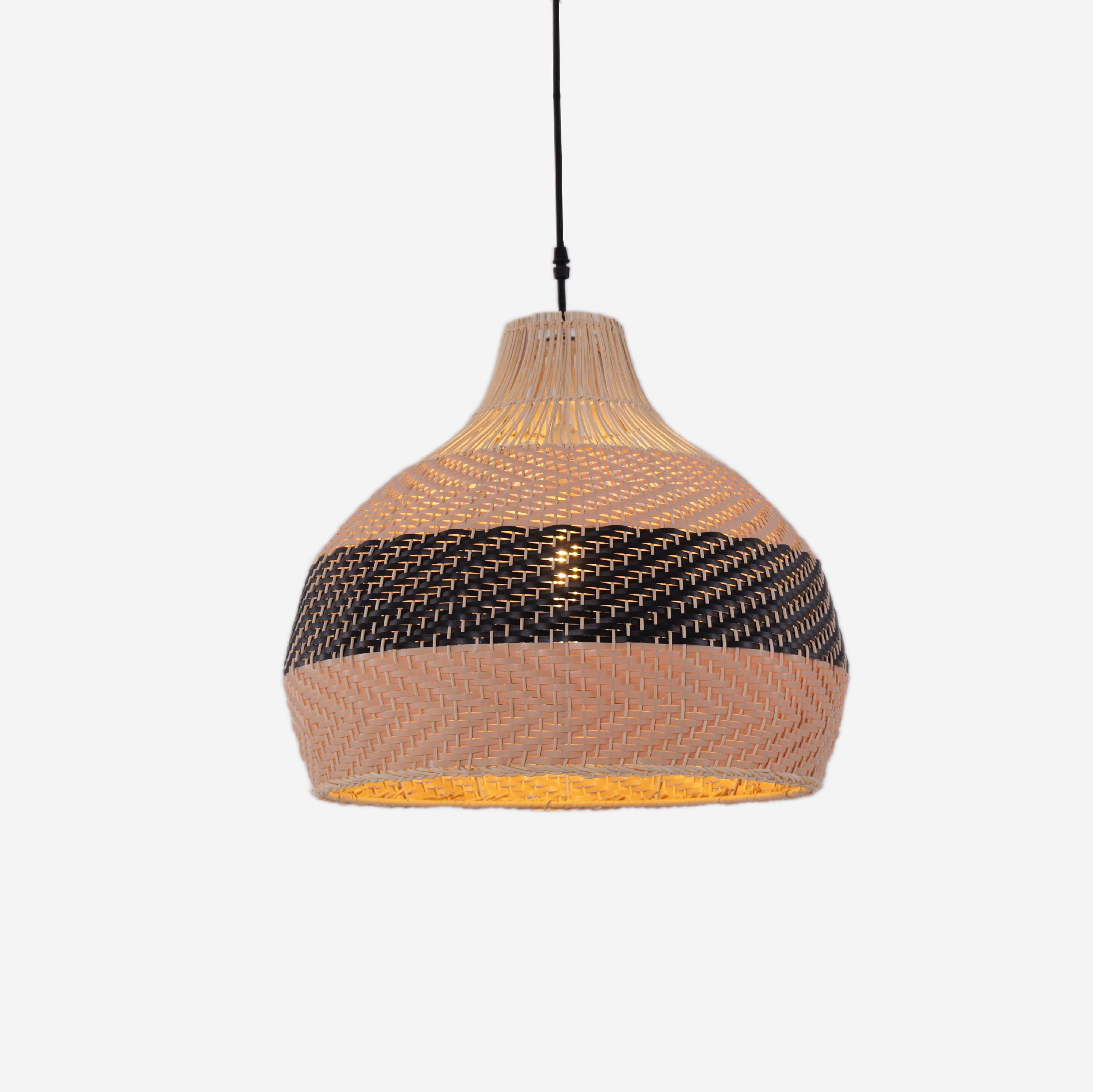Lightsin Elegant Dual-Tone Handwoven Natural Rattan Pendant Light Lightsin UK 