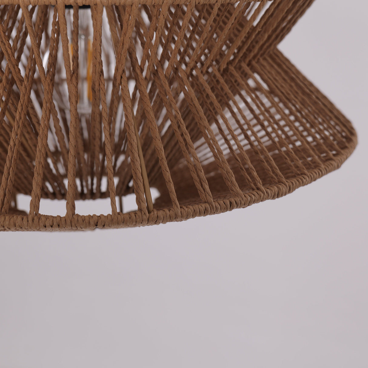 Lightsin Khaki Handwoven Paper Rope Pendant Light with Iron Frame Lightsin UK 