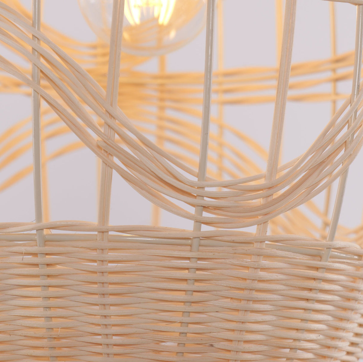 Lightsin Sustainable Handwoven Spherical Rattan Pendant Light with Wave Details Lightsin UK 