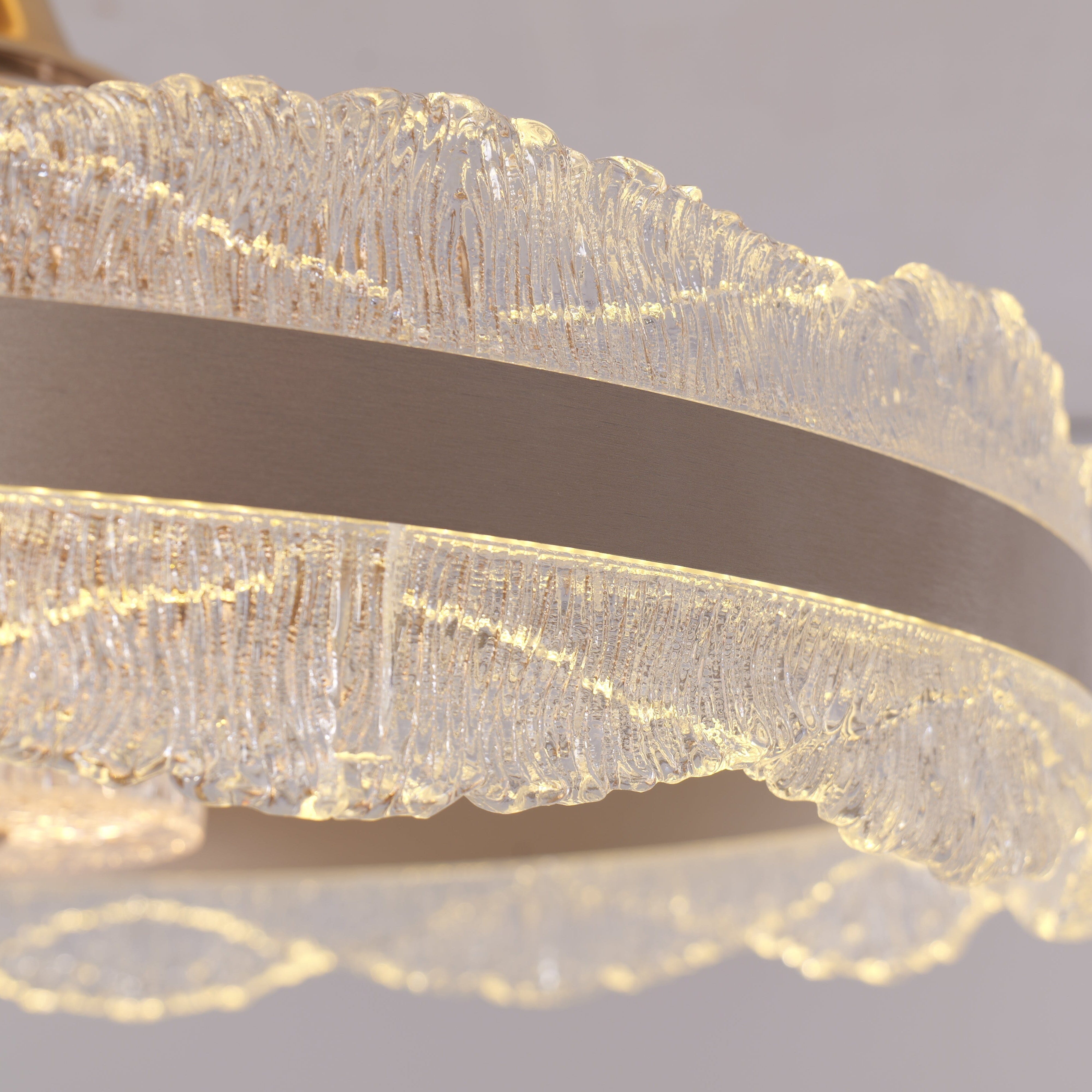 Luxury Gold Frame LED Ceiling Fan Light with Retractable Blades Lightsin UK 