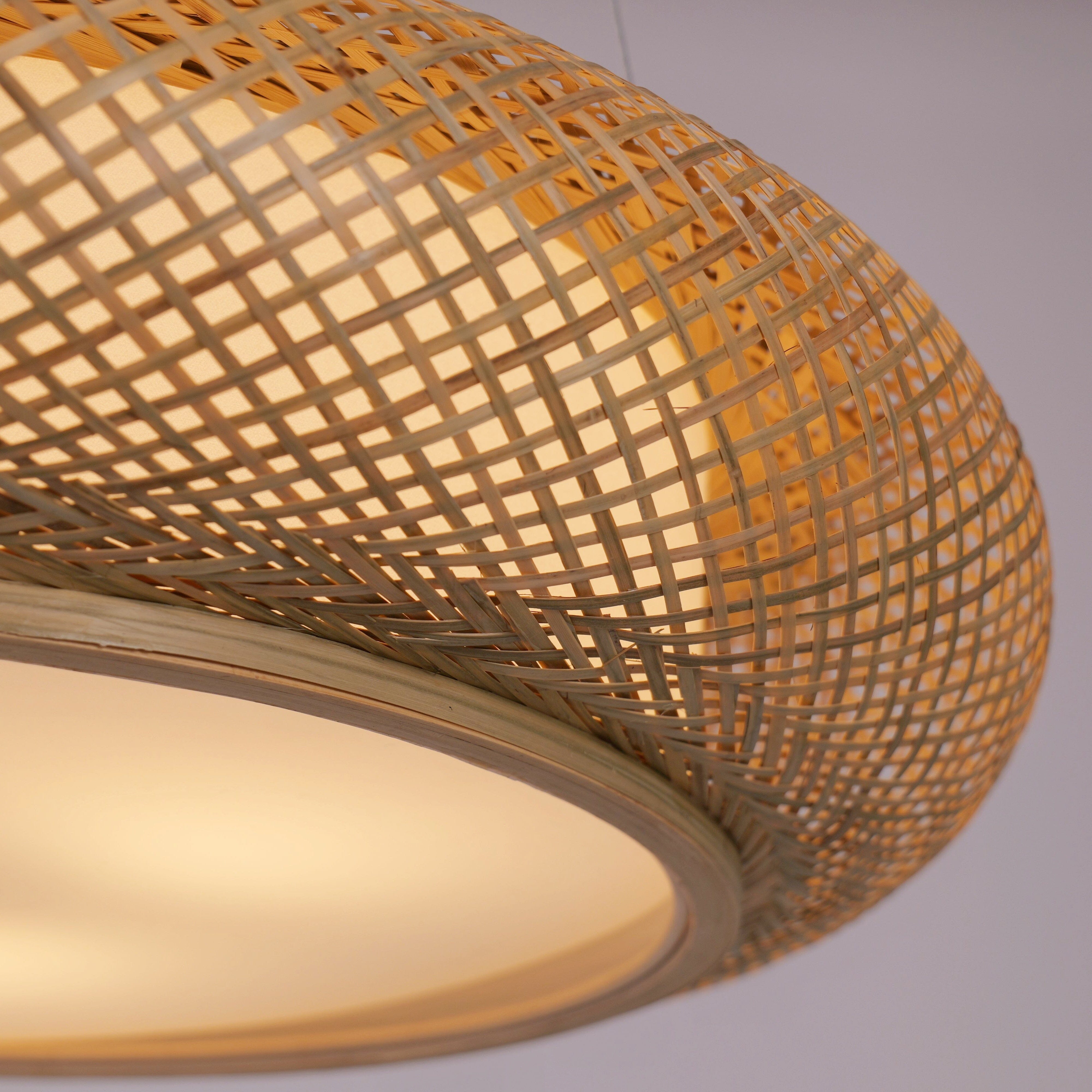 Lightsin Lutta-Handwoven Bamboo Pendant Light for Kitchen Island or Living Room Lightsin UK 