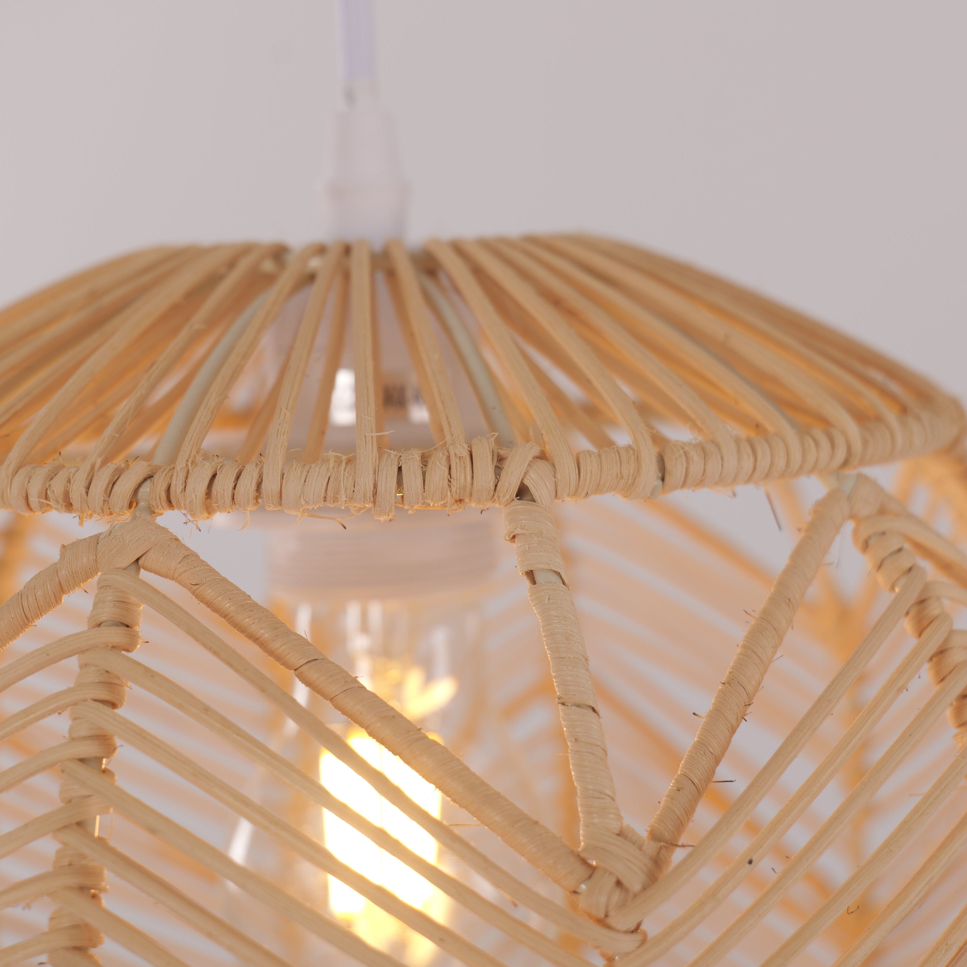 Lightsin Japanese-style Oval Rattan Pendant Light Lightsin UK 