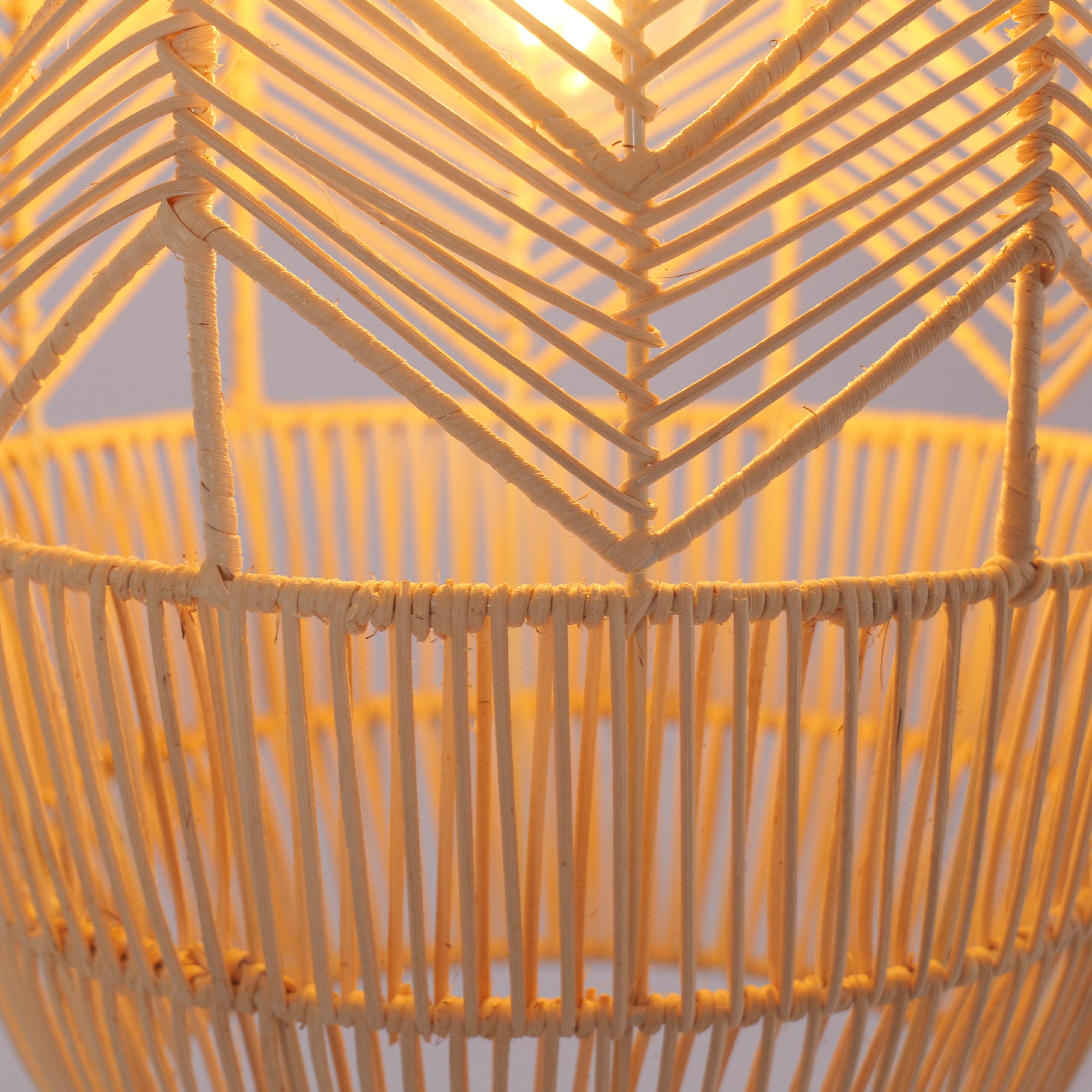 Lightsin Japanese-style Oval Rattan Pendant Light Lightsin UK 