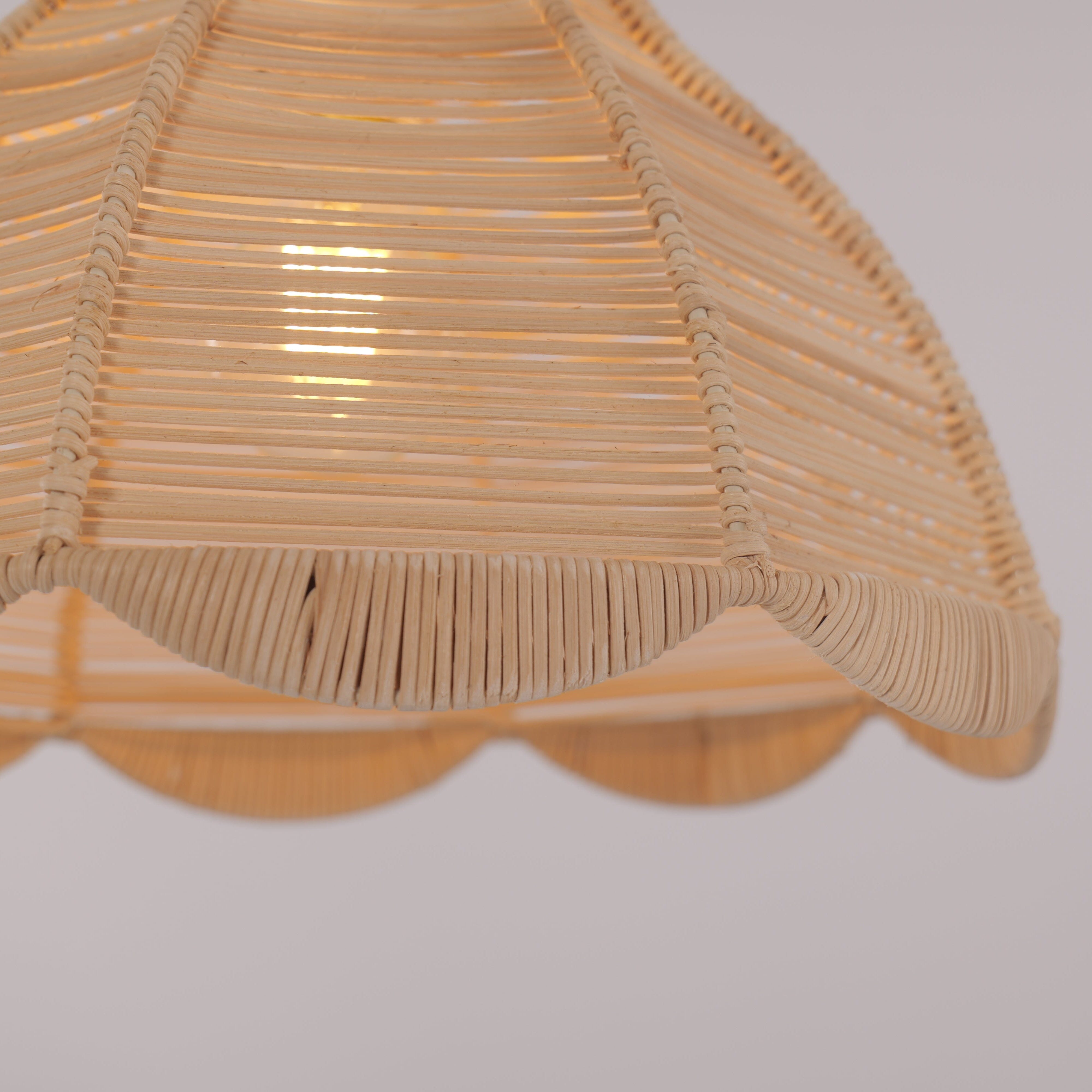 Lightsin Japanese-Inspired Petal Bloom Rattan Woven Pendant Light Lightsin UK 