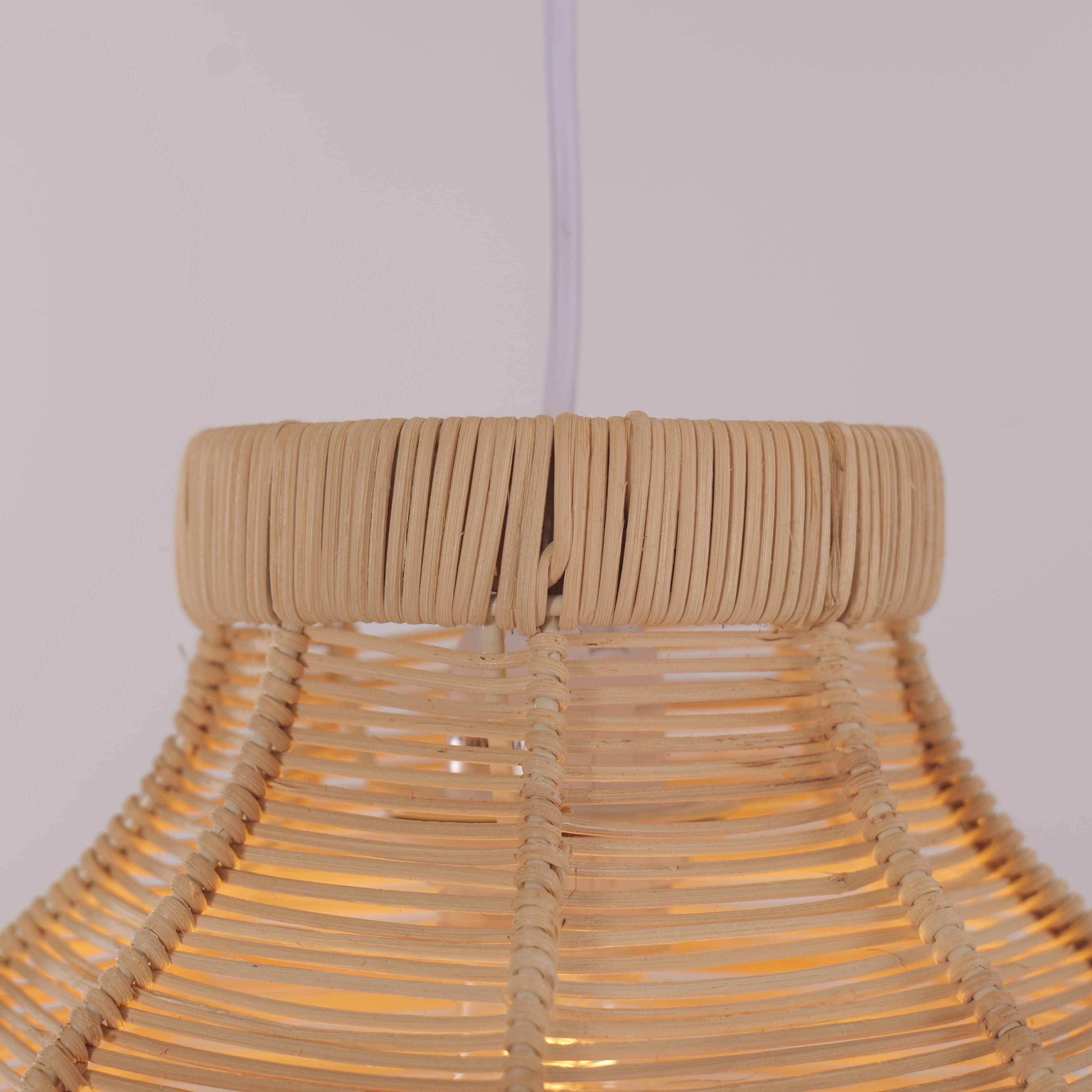 Lightsin Japanese-Inspired Petal Bloom Rattan Woven Pendant Light Lightsin UK 