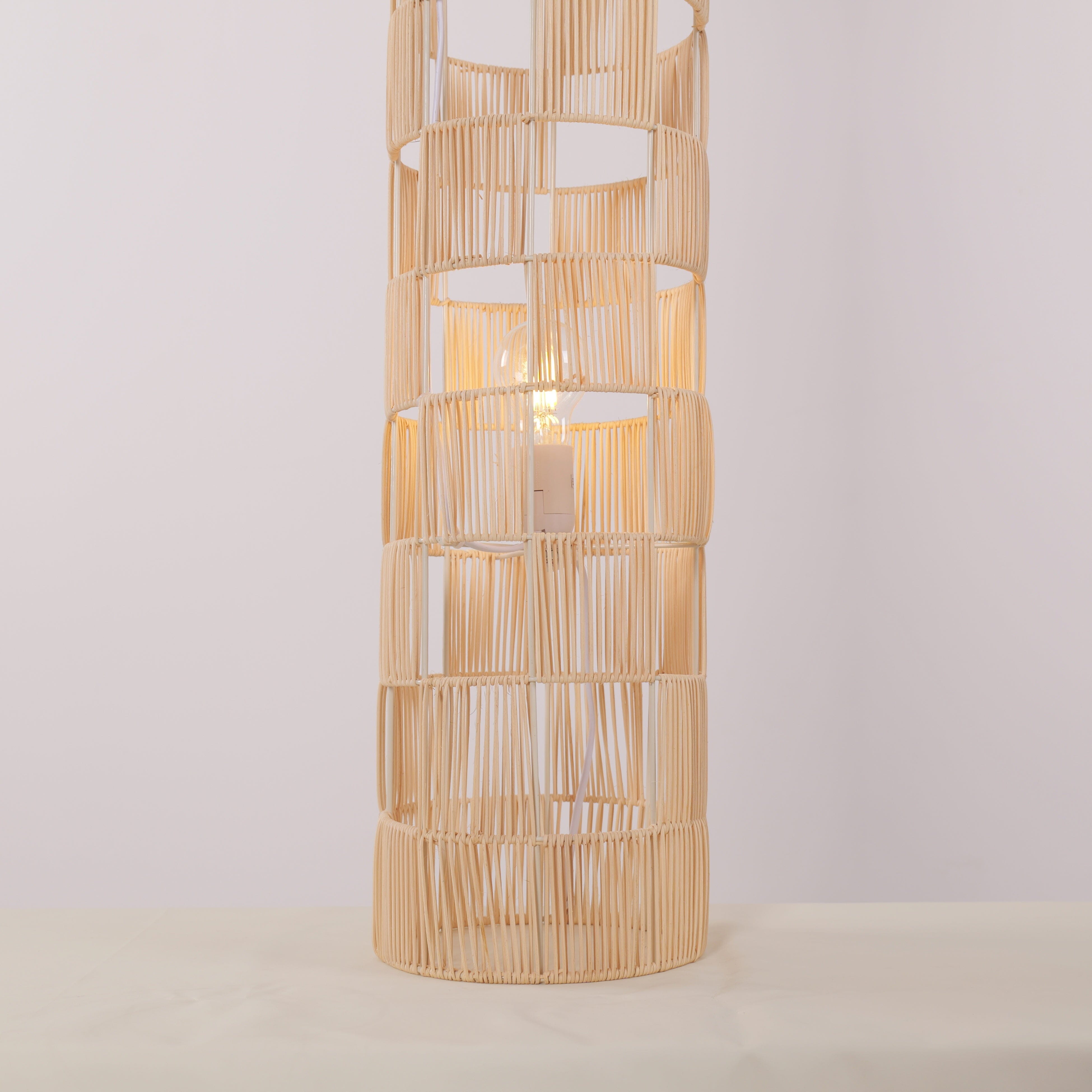 Lightsin Minimalist Square Hollow Rattan Floor Lamp Lightsin UK 