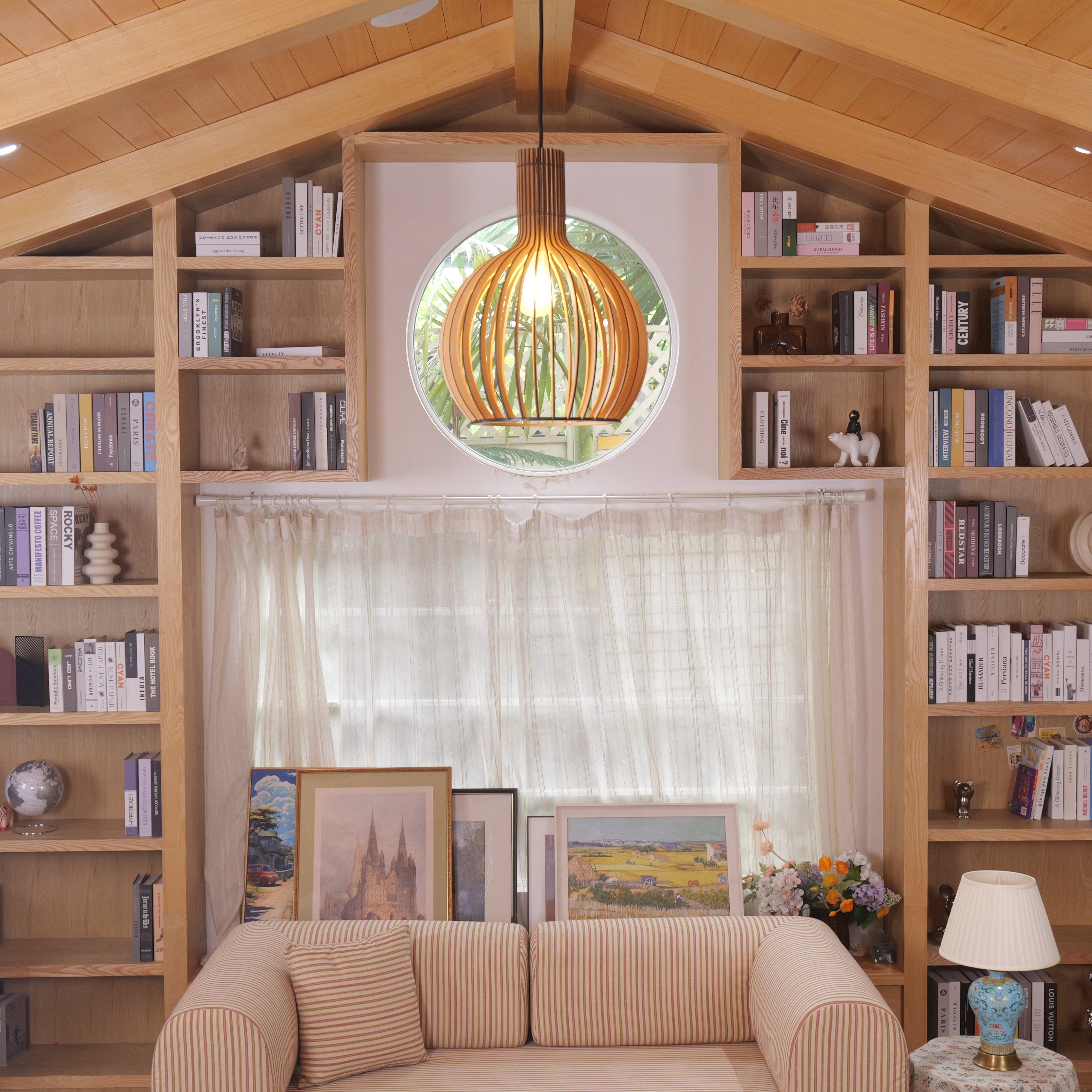 Lightsin Scandinavian LED Wooden Birdcage Pendant Light Lightsin UK 