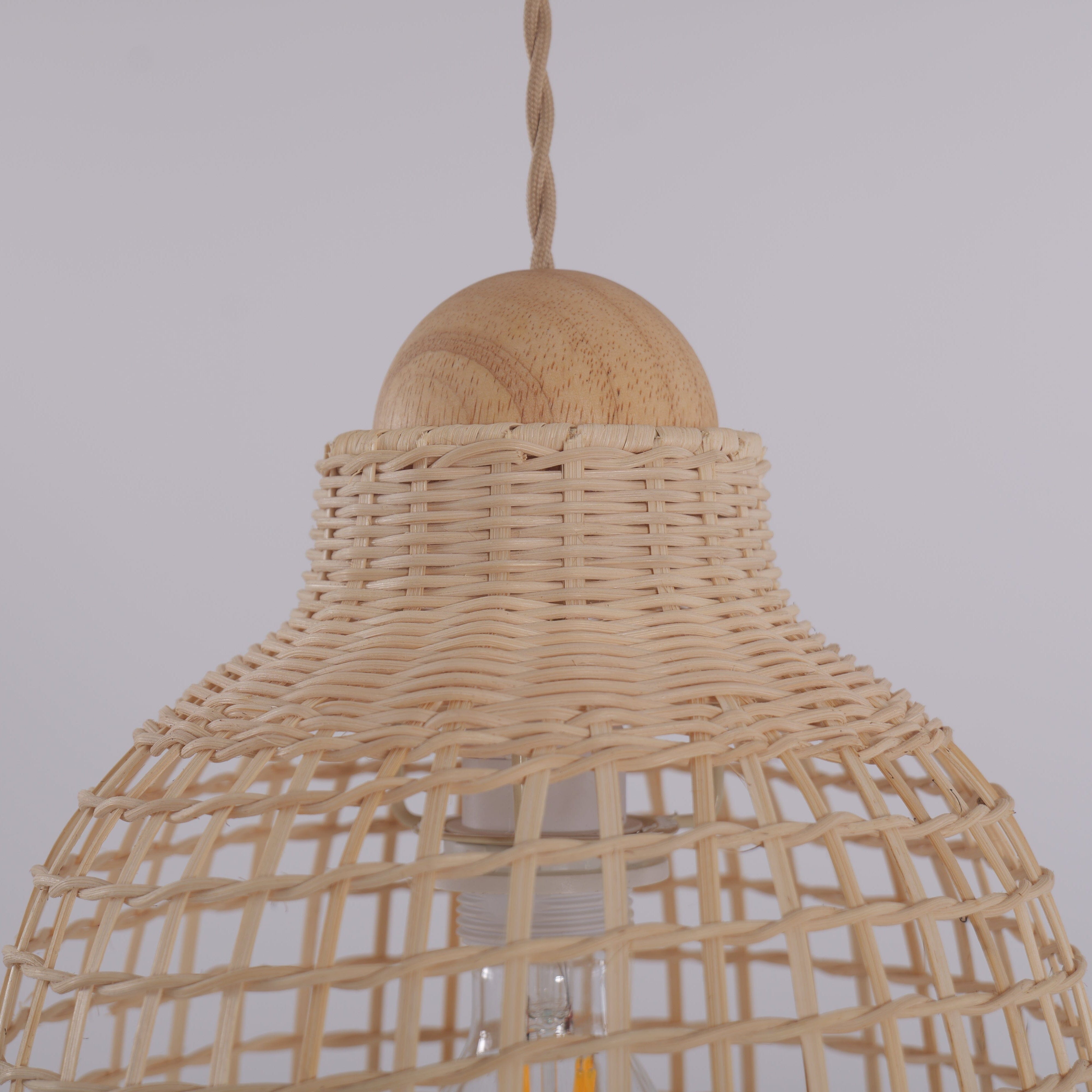 Lightsin Elegant Vintage Woven Rattan Minimalist Pendant Light Lightsin UK 
