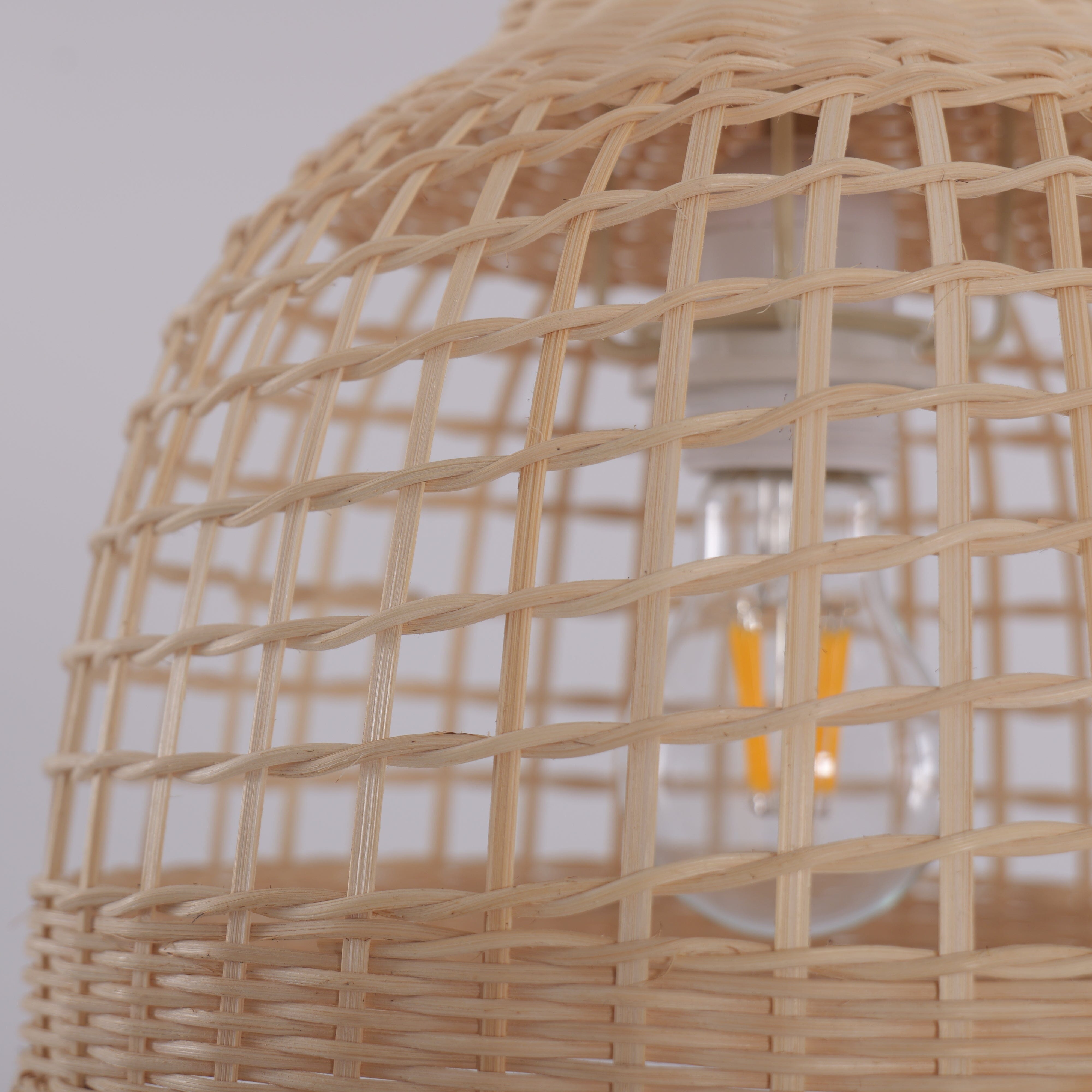 Lightsin Elegant Vintage Woven Rattan Minimalist Pendant Light Lightsin UK 