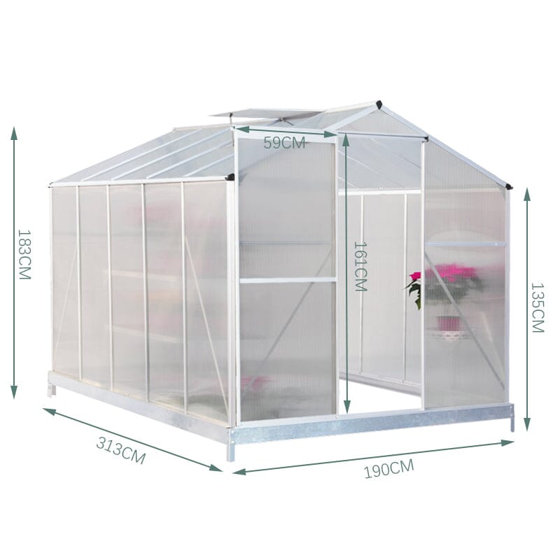 Aluminium Hobby Greenhouse with Window Opening Living and Home 