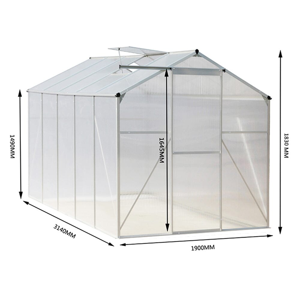 Aluminium Hobby Greenhouse with Window Opening Living and Home 