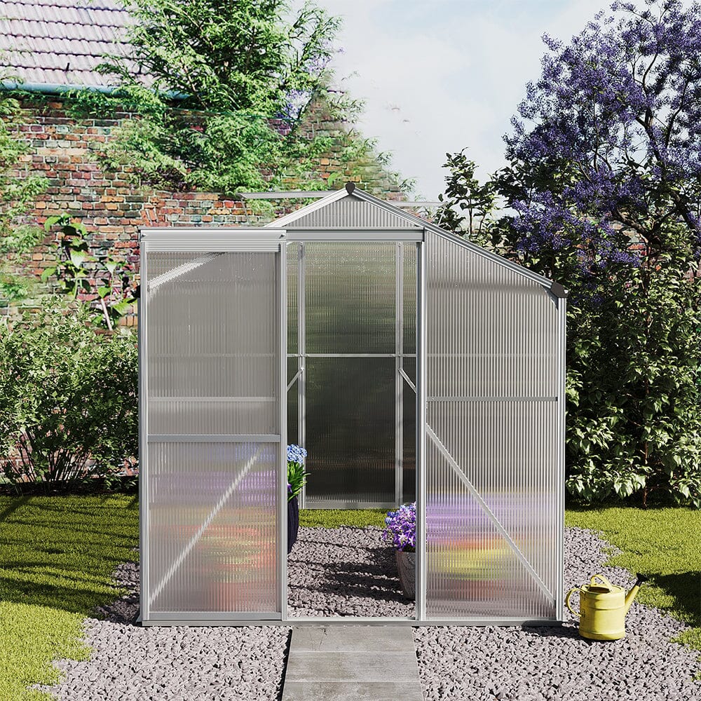 Aluminium Hobby Greenhouse with Window Opening Living and Home 