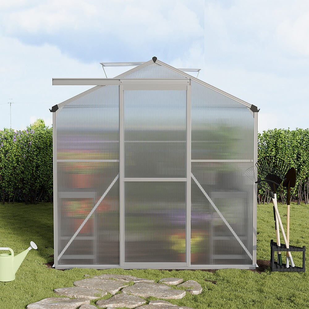 Aluminium Hobby Greenhouse with Window Opening Living and Home 