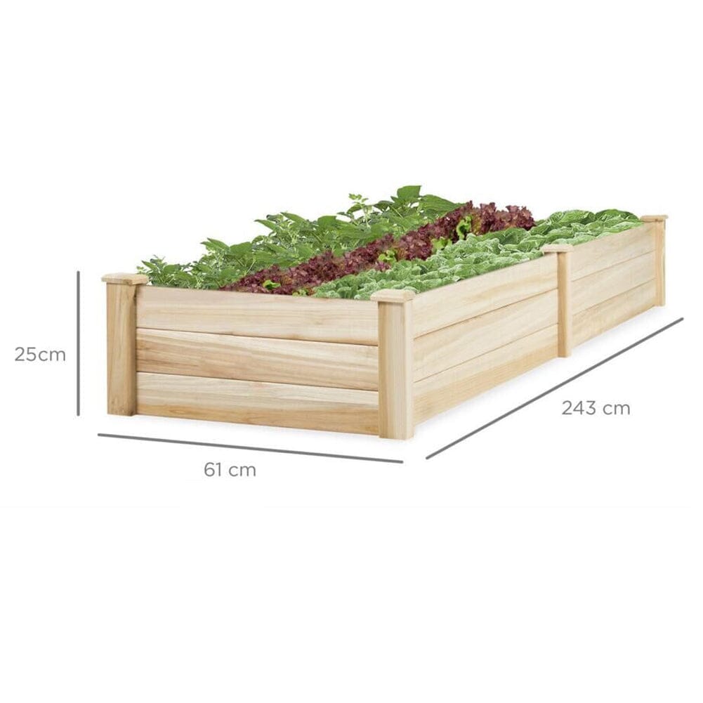 Solid Wood Raised Garden Bed with 2 Compartments Living and Home 