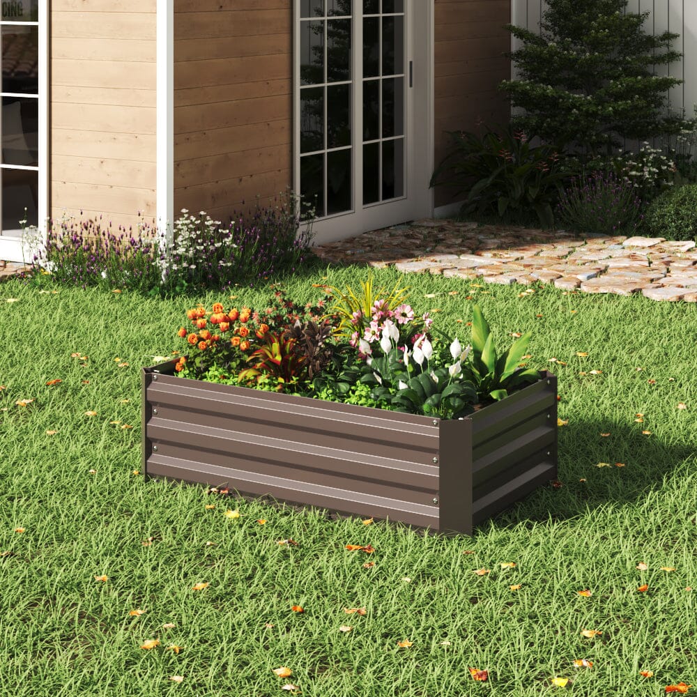 Galvanized Steel Square Raised Garden Bed Planter Box Living and Home S 