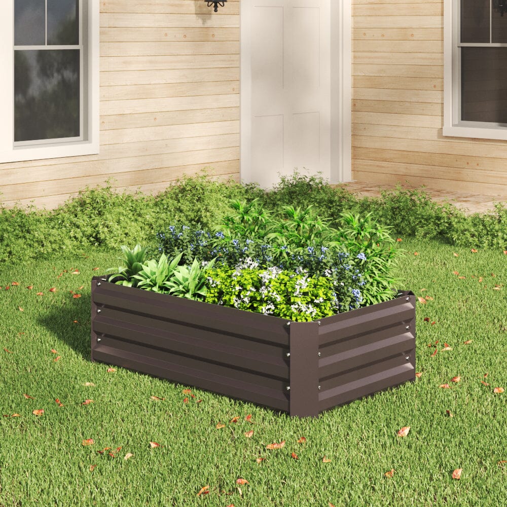 Galvanized Steel Square Raised Garden Bed Planter Box Living and Home 