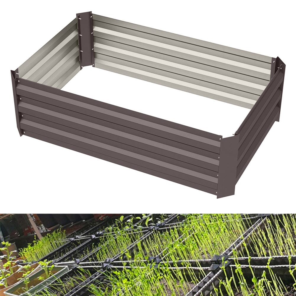 Galvanized Steel Square Raised Garden Bed Planter Box Living and Home 