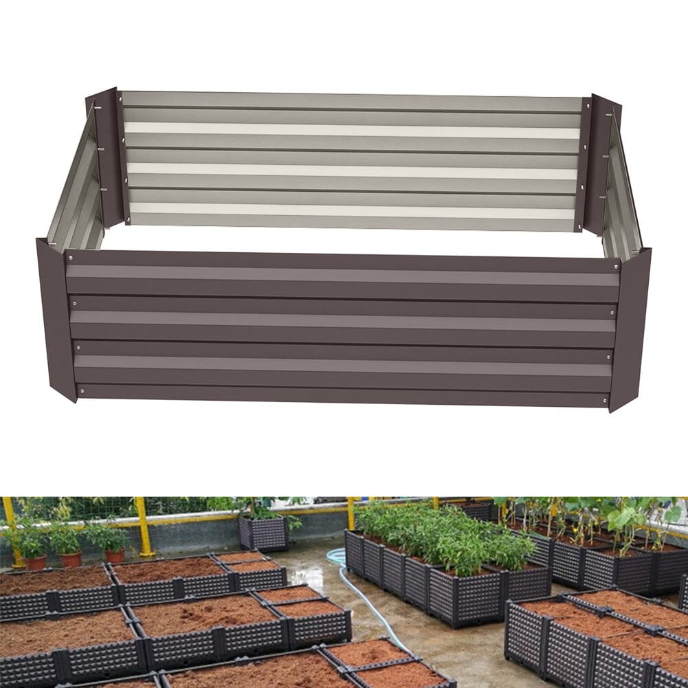 Galvanized Steel Square Raised Garden Bed Planter Box Living and Home 