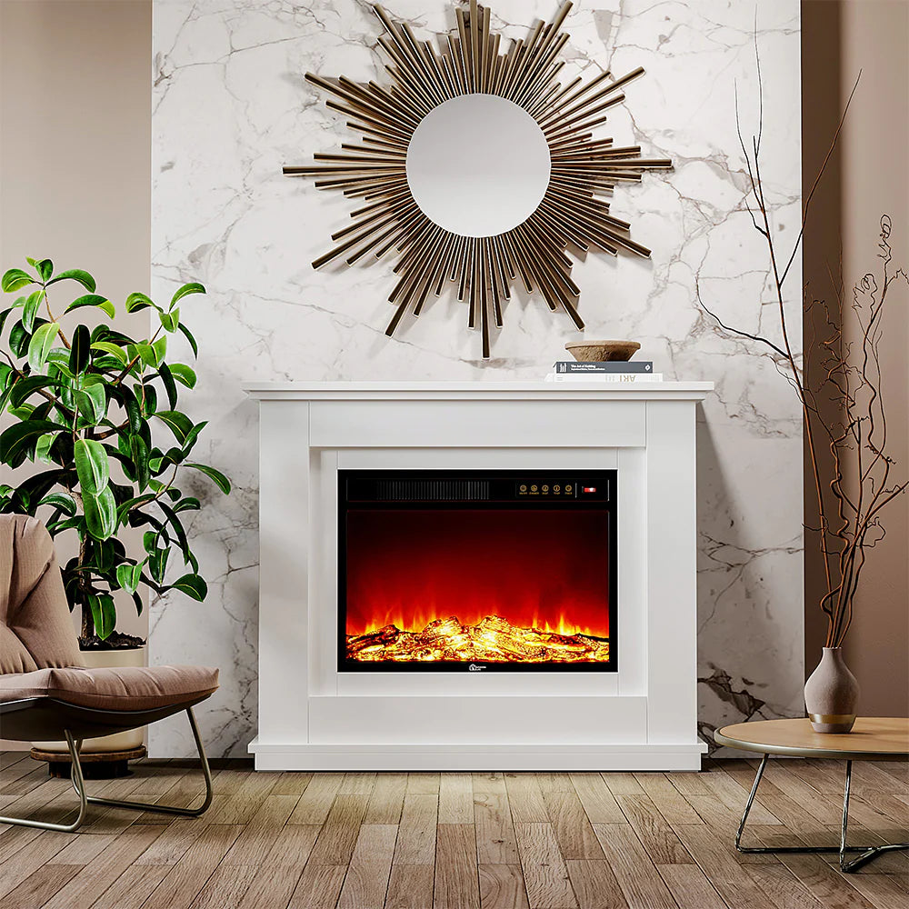 39 Inch Electric Freestanding Fireplaces White Wooden Mantel Freestanding Fireplaces Living and Home 