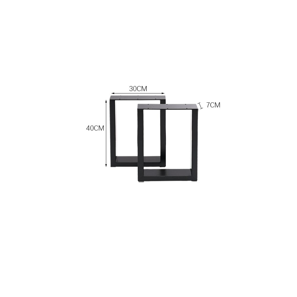 Set of 2 Industrial Heavy Duty Rectangular Metal Table Legs L30cm x W7cm x H40cm