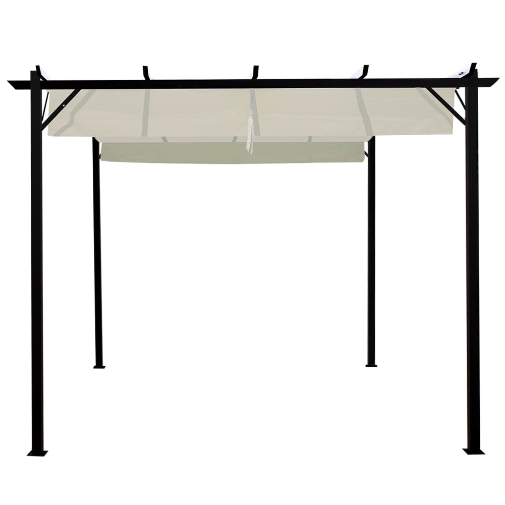Outdoor Retractable Steel Pergola with Canopy Living and Home 