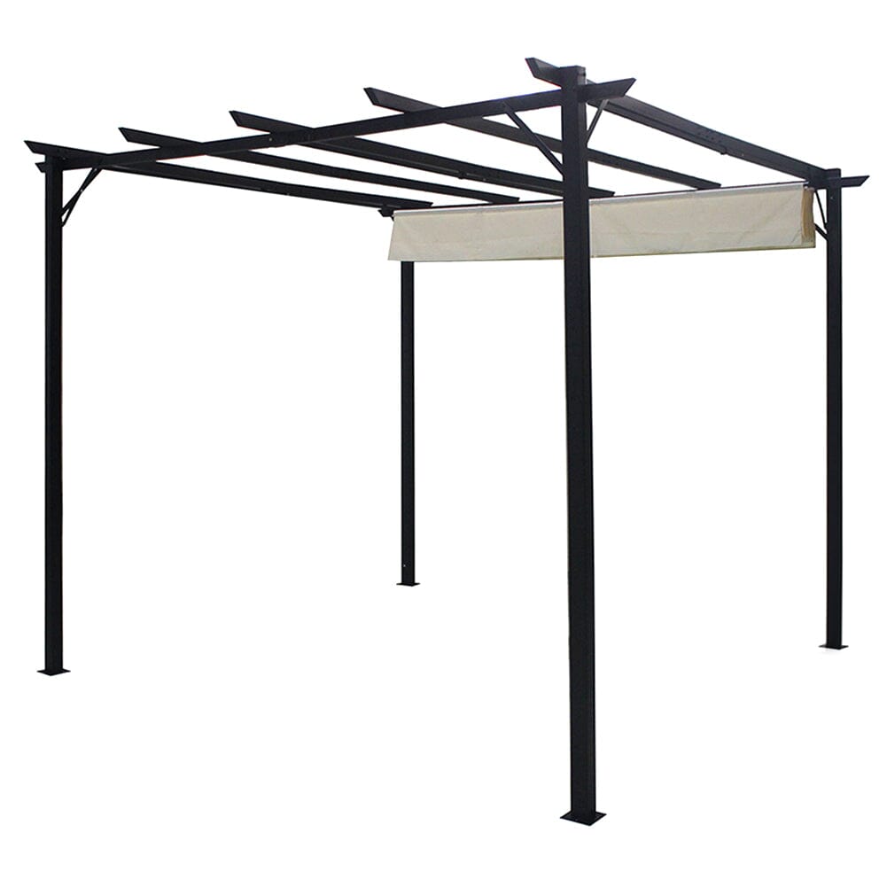 Outdoor Retractable Steel Pergola with Canopy Living and Home 