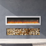 40/50/60 Inch Black/White Electric Fireplace 1800W Wall Mounted Heater With Installation Kit Wall Mounted Fireplaces Living and Home White 60inch 