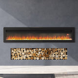 40/50/60 Inch Black/White Electric Fireplace 1800W Wall Mounted Heater With Installation Kit Wall Mounted Fireplaces Living and Home Black 60inch 