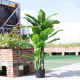 Artificial Tropical Plant with Plastic Flowerpot Home