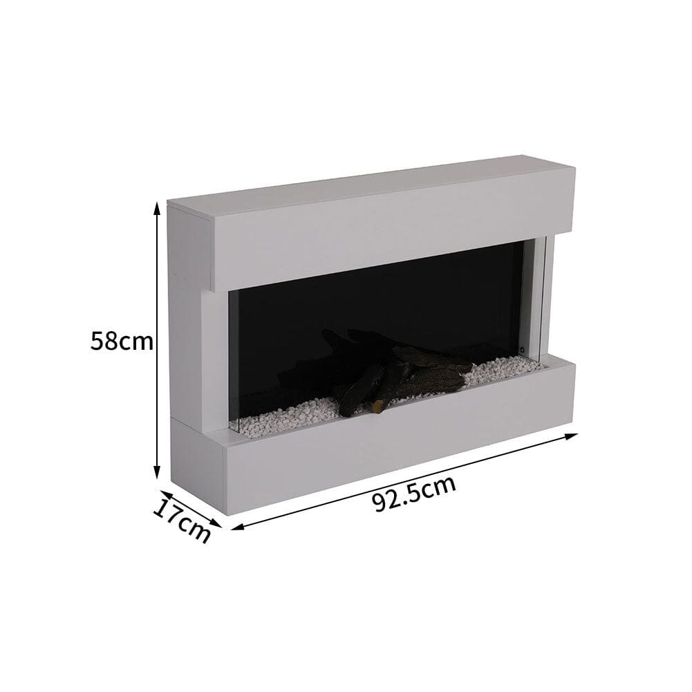 Wall Mounted Electric Fireplace Mantel with Pebbles Logs Display Living and Home 