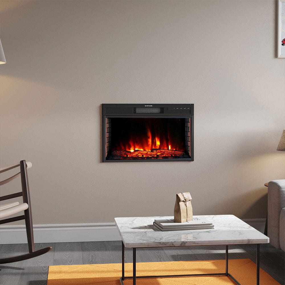 Electric Fireplace: Sleek Recessed Design with Dual Heating Options Living and Home 