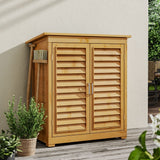 97cm H Outdoor Solid Wood Storage Cabinet Garden Tool Shed Garden Sheds Living and Home 