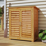 97cm H Outdoor Solid Wood Storage Cabinet Garden Tool Shed Garden Sheds Living and Home 
