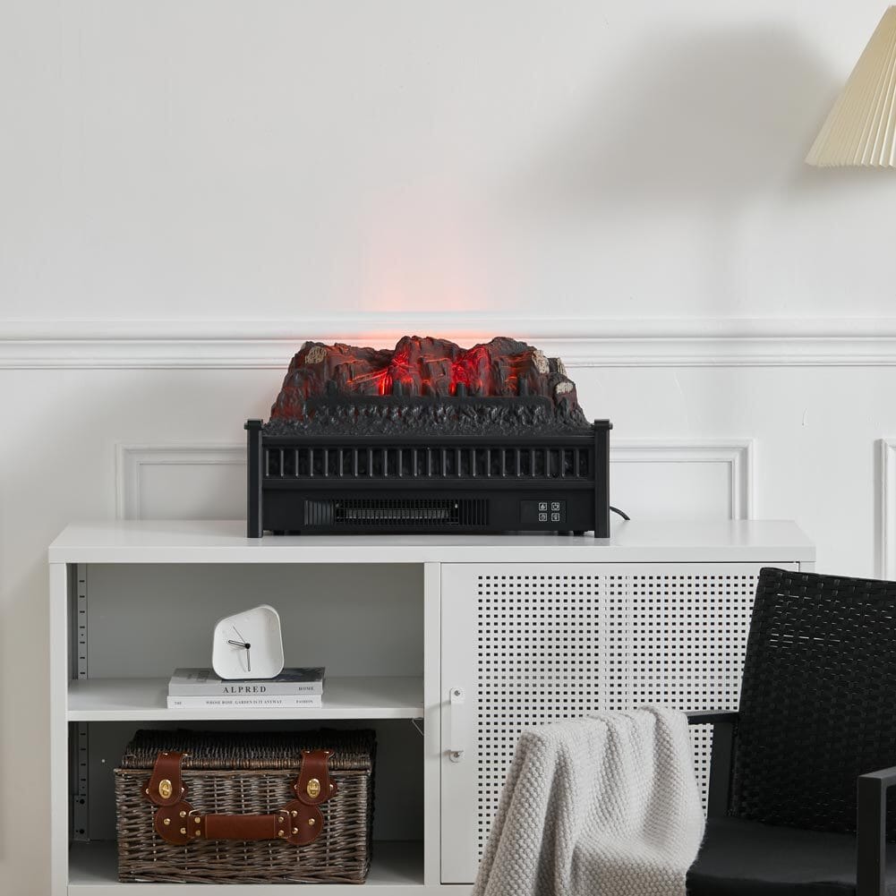 Modern Insert Log Electric Fireplace with Realistic Ember Bed Living and Home 