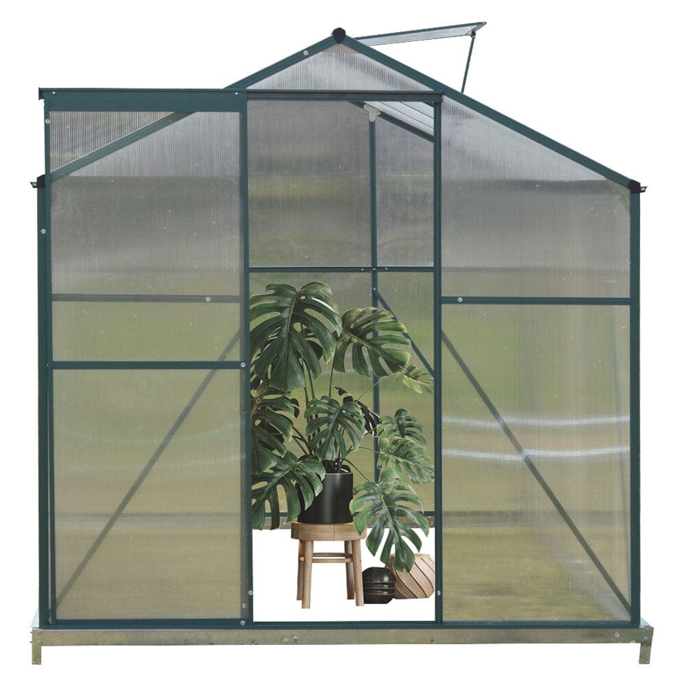 Livingandhome Large Aluminium Hobby Greenhouse and Window Opening Living and Home 
