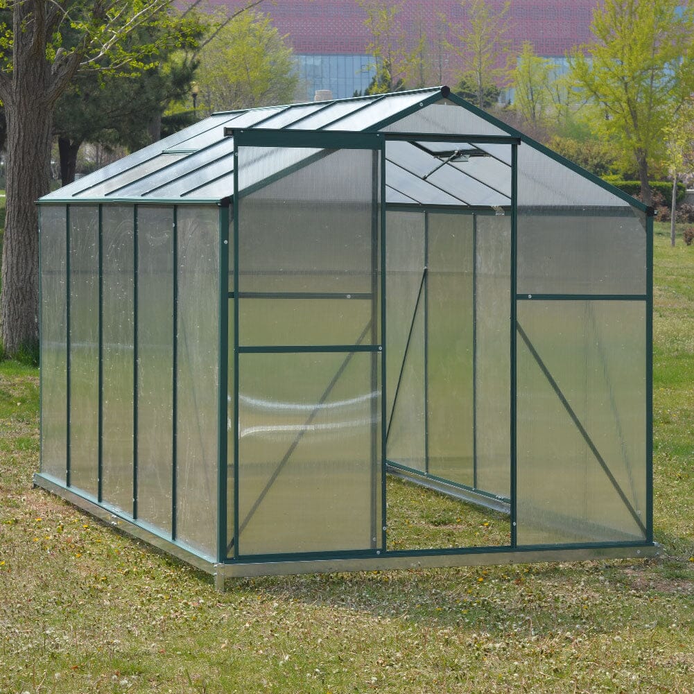 Livingandhome Large Aluminium Hobby Greenhouse and Window Opening Living and Home With Base 