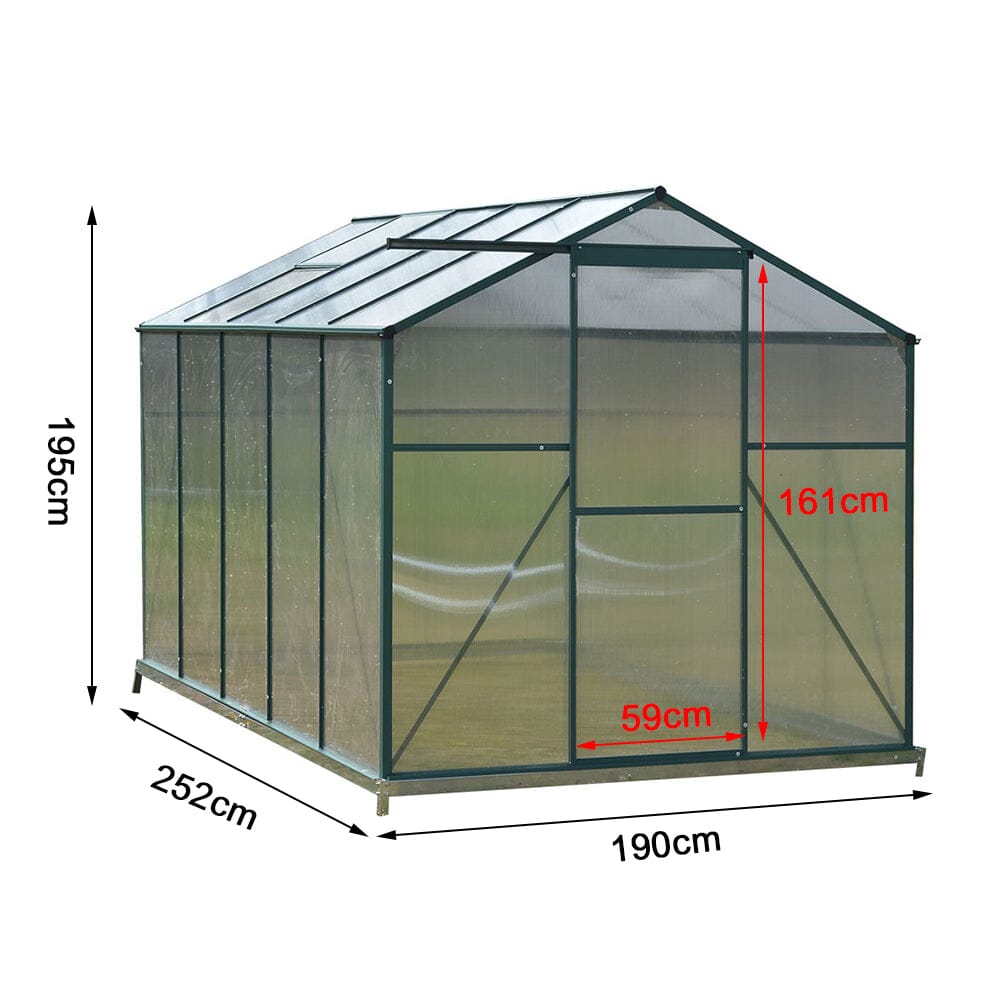 Livingandhome Large Aluminium Hobby Greenhouse and Window Opening Living and Home 