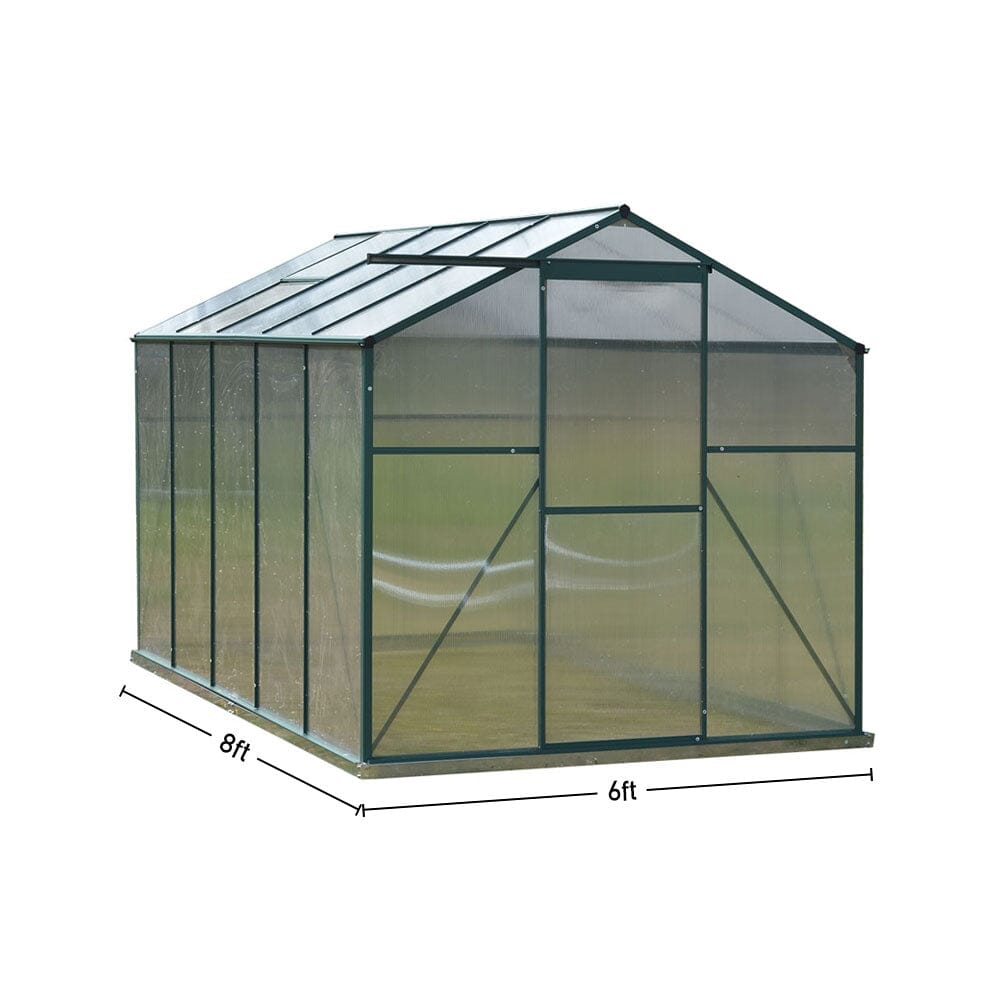Livingandhome Large Aluminium Hobby Greenhouse and Window Opening Living and Home 
