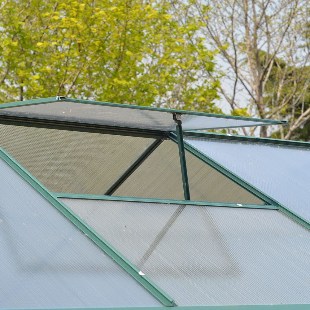 Livingandhome Large Aluminium Hobby Greenhouse and Window Opening Living and Home 