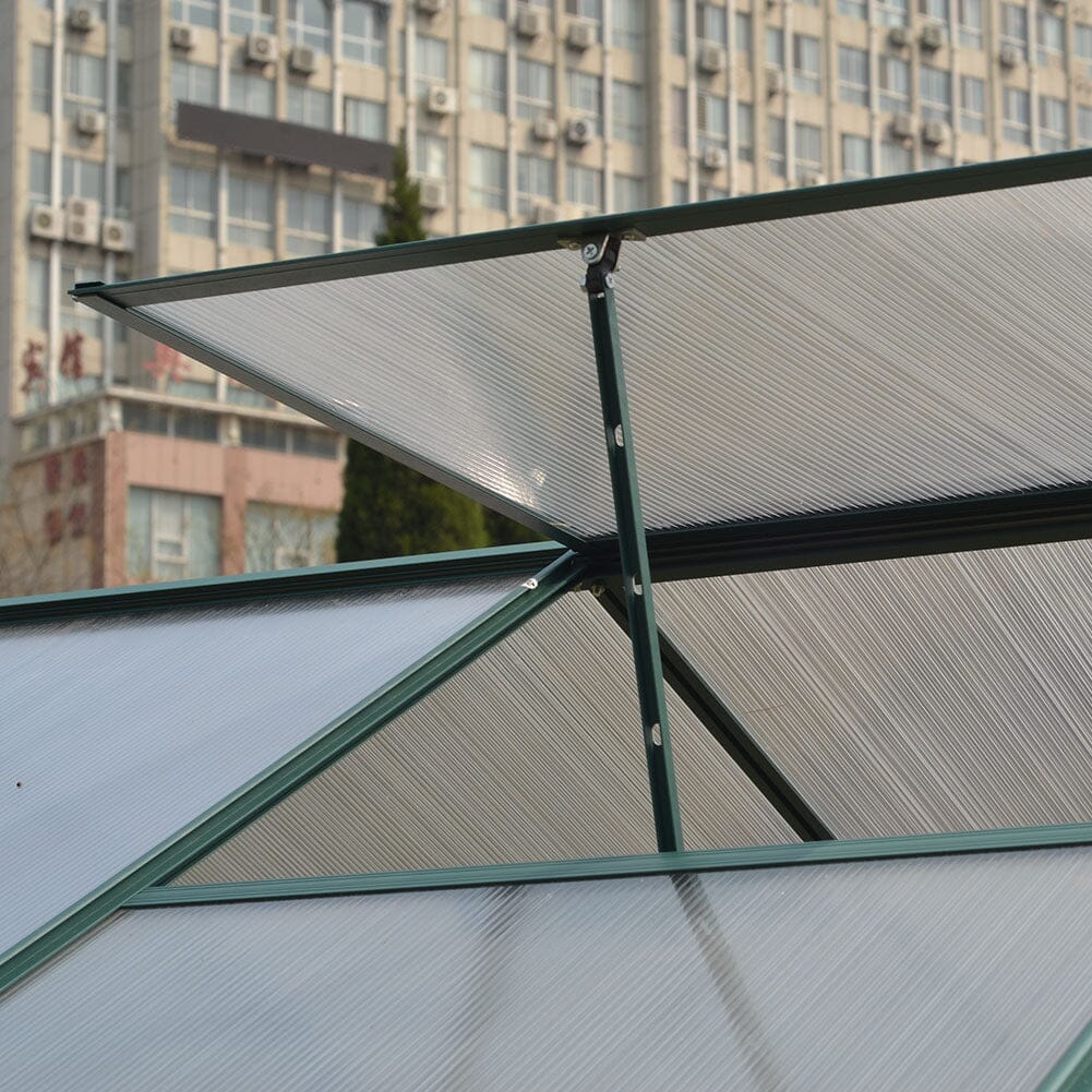 Livingandhome Large Aluminium Hobby Greenhouse and Window Opening Living and Home 