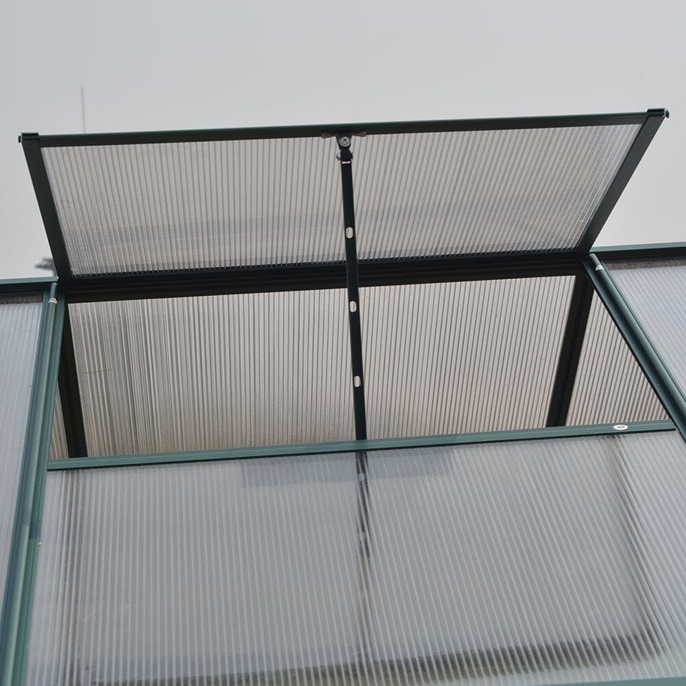 Livingandhome Large Aluminium Hobby Greenhouse and Window Opening Living and Home 