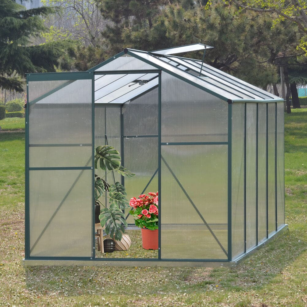 Livingandhome Large Aluminium Hobby Greenhouse and Window Opening Living and Home 