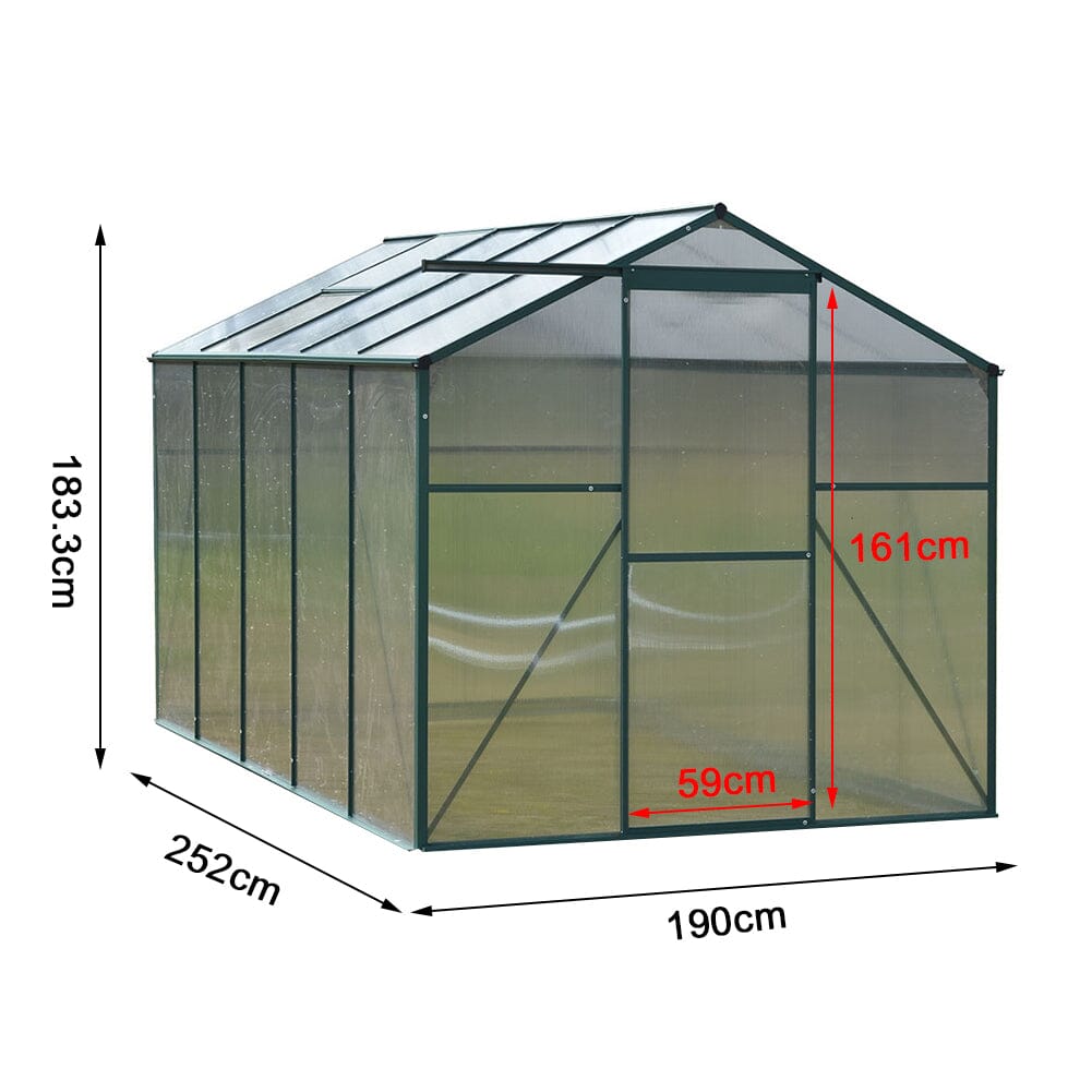 Livingandhome Large Aluminium Hobby Greenhouse and Window Opening Living and Home 