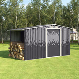 Garden Metal Storage Shed with Log Storage Garden Sheds Living and Home 