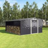 Steel Garden Storage Shed with Gable Roof Top Garden Sheds Living and Home 10.3' x 10.8' 