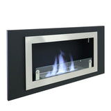 45 inch Silver Wall Mount Fireplaces Steel Stainless Indoors Bio Ethanol Fireplaces Living and Home 