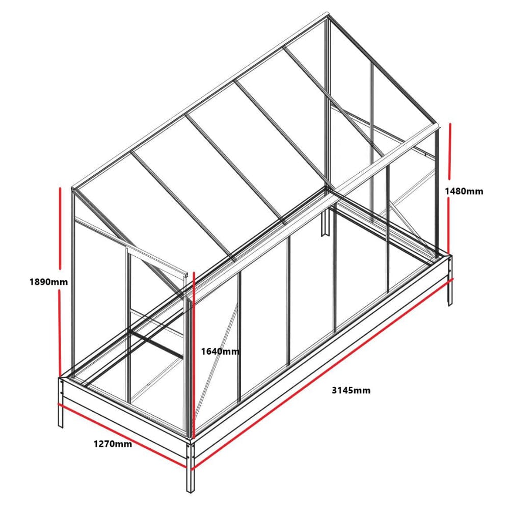 Livingandhome Lean-to Aluminum Greenhouse with Sliding Door, PM1041PM1042 Living and Home 